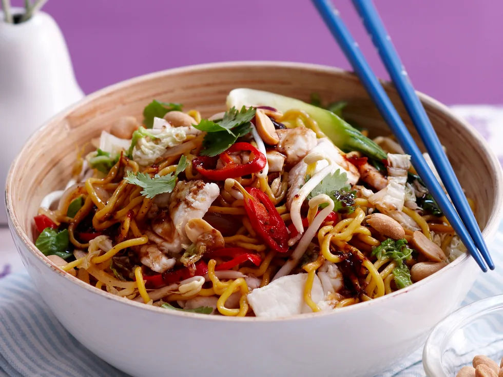 Fish and Peanut noodles toss