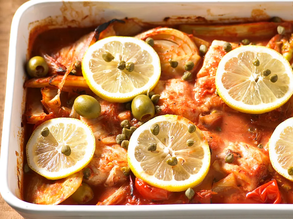 Fish, fennel and tomato casserole