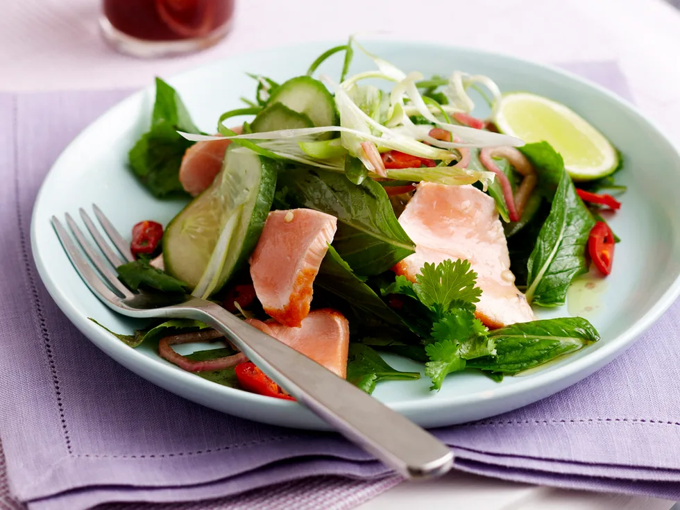 fragrant asian and salmon salad