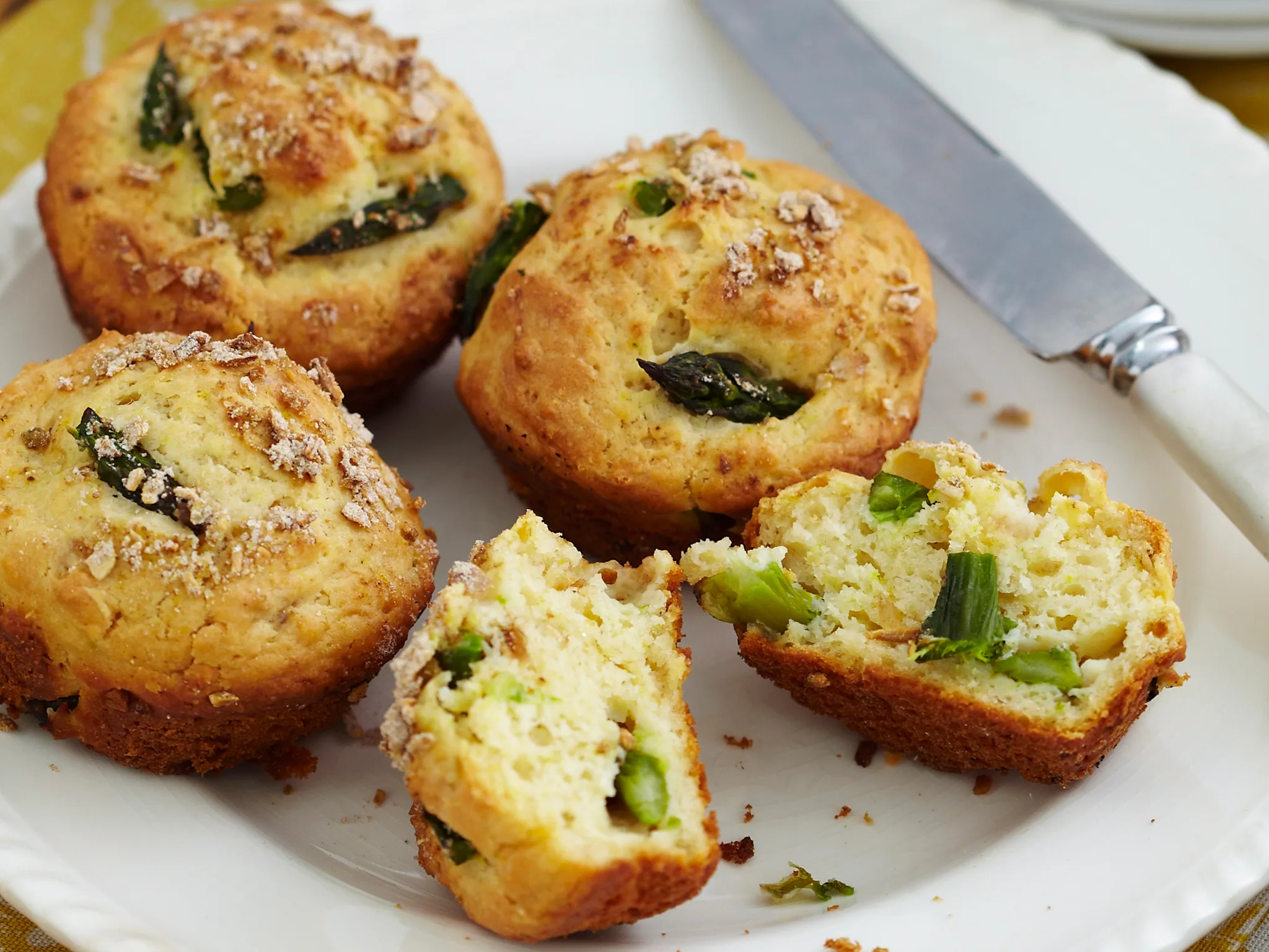 French Onion and asparagus muffins