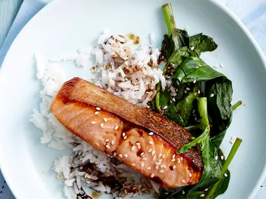 Ginger Soy Salmon with Asian Greens