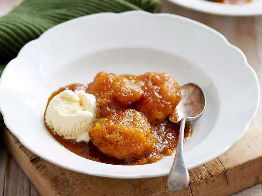 Golden syrup dumplings with vanilla ice cream recipe