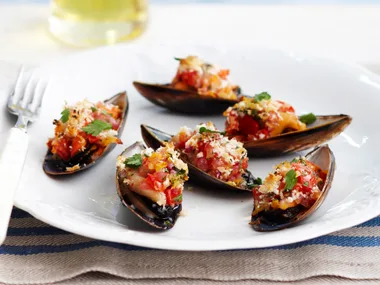 grilled garlic mussels