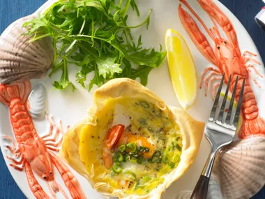 Healthy seafood quiche