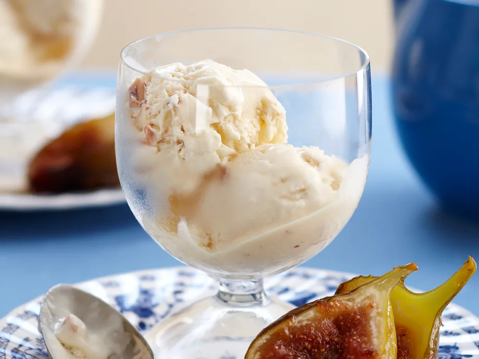 honey hazelnut semifreddo with warm figs
