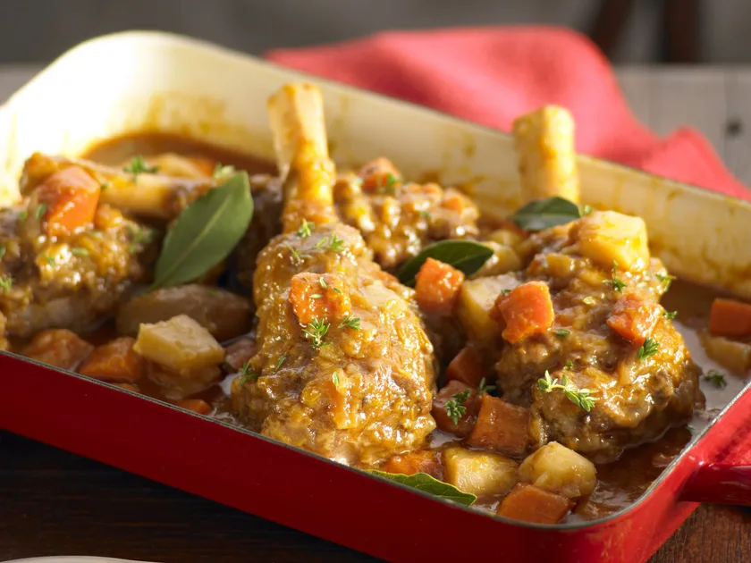 Lamb shanks with vegetables