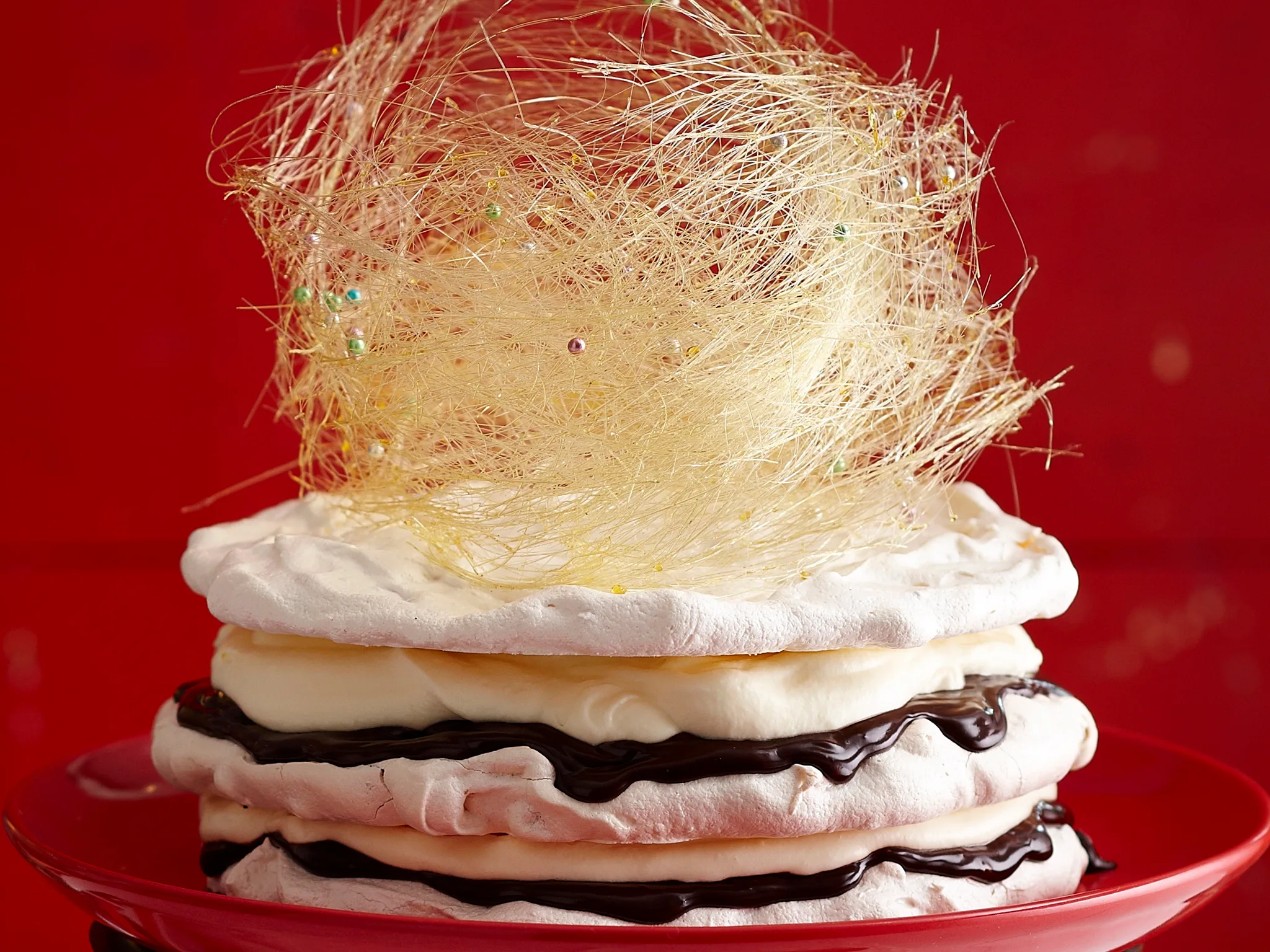 Layered Meringue torte