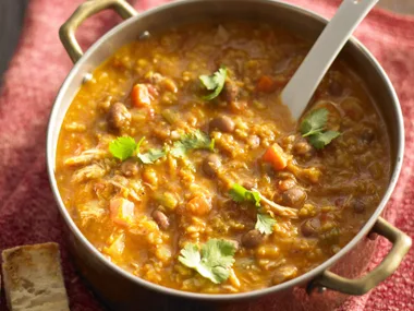 Lentil and Brown Rice Chicken Soup