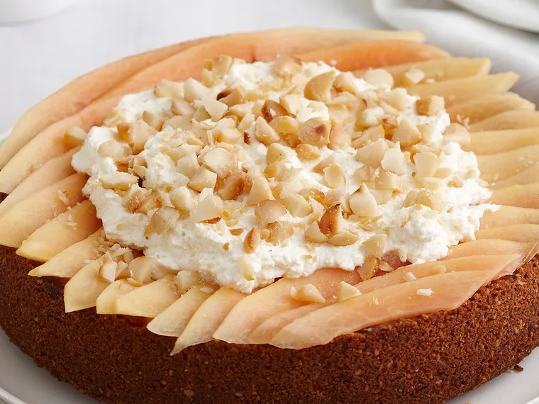 Macadamia and papaya cheesecake