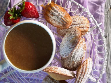 Madeleines and jersey fondue