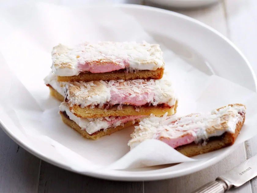 Marshmallow coconut slice