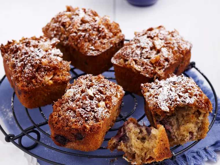 Mini blueberry and apricot loaves