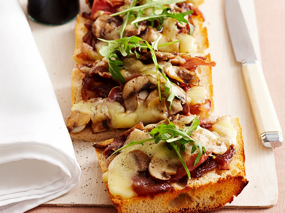Mixed mushroom and mozzarella pizza
