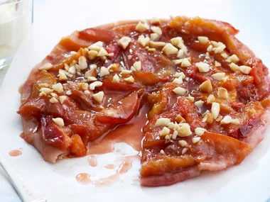 Nectarine and maple syrup tart