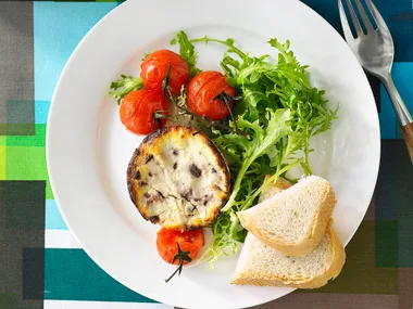 olive and thyme baked ricottas