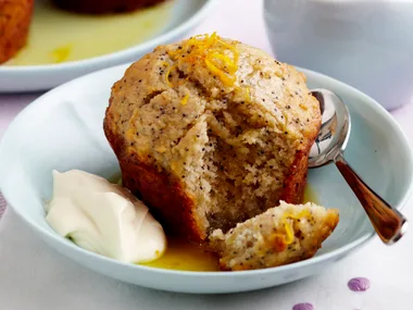 orange and poppyseed syrup cakes