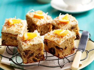 Orange date and chocolate slice