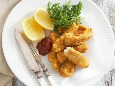 Parmesan fish with tomato relish