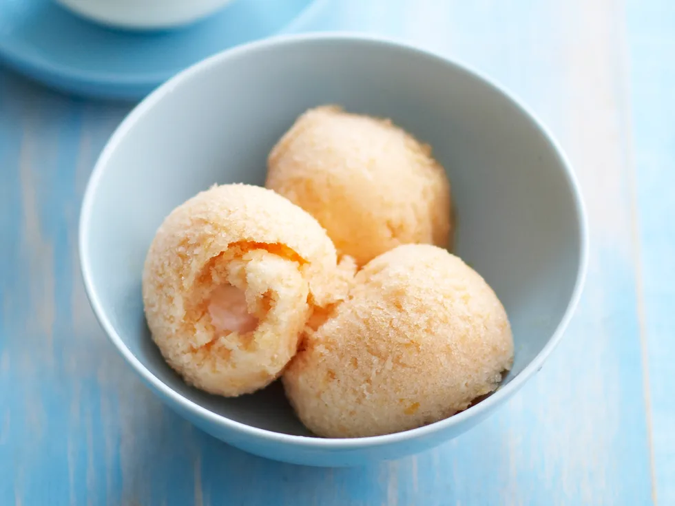 Peach and lime sorbet
