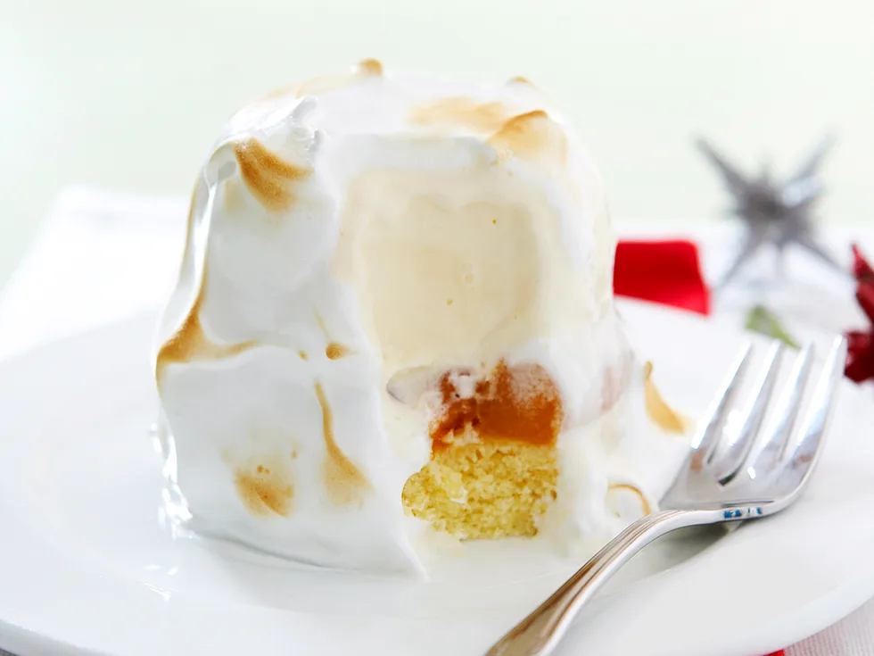 Peach bombe Alaska