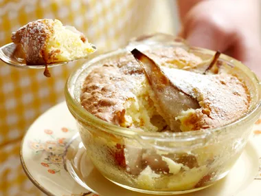 Pear and orange sponge pudding