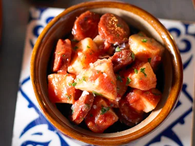 Potato and chorizo bravo