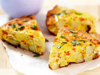 potato tortilla with creamed corn