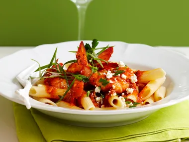 Prawn and feta pasta