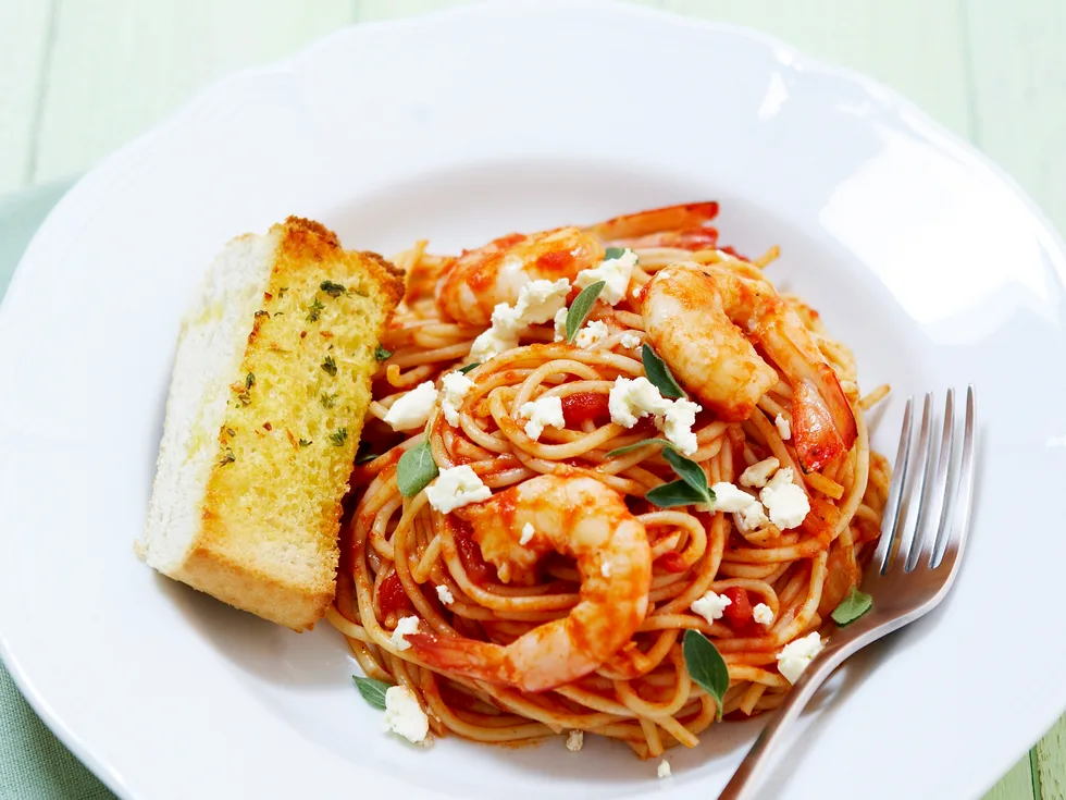 Prawn saganaki