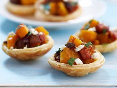 Pumpkin and chorizo tarts