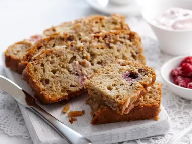 Raspberry, Pear and Muesli Loaf
