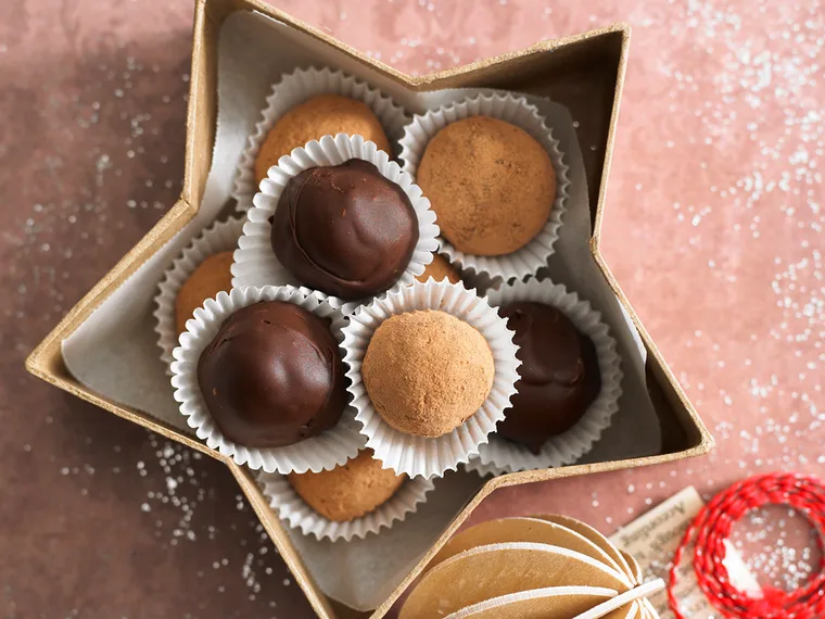 Rich chocolate and nut truffles