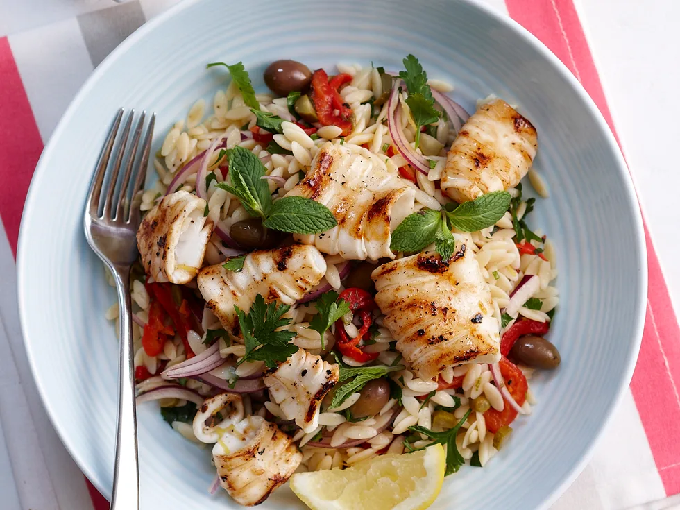 Risoni and Barbecued Calamari