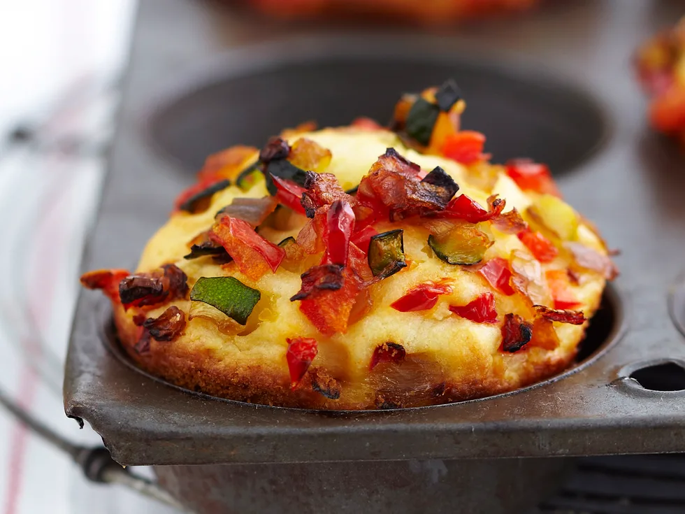 Roast vegetable and Ricotta muffins