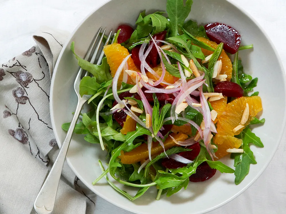 Rocket, beetroot and mint salad
