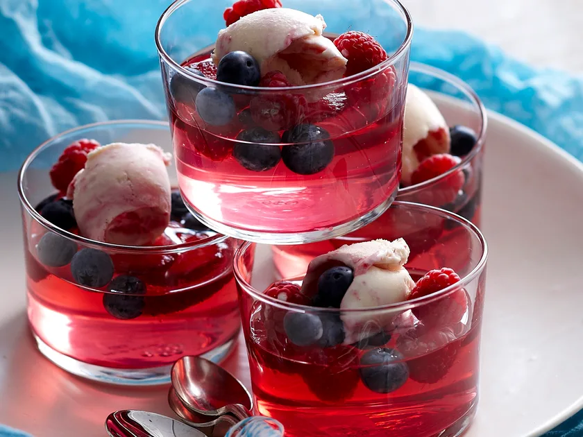 Rose jelly ripple ice-cream