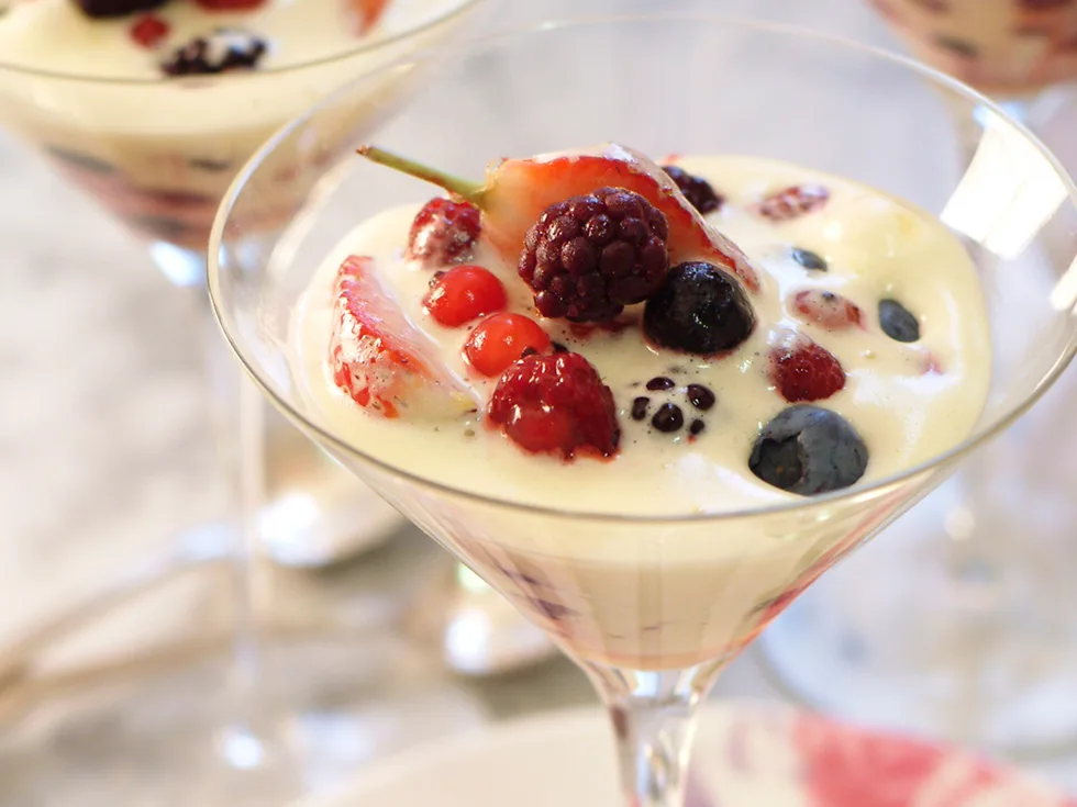 Sabayon with berries