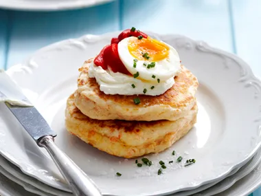 salmon blini with egg