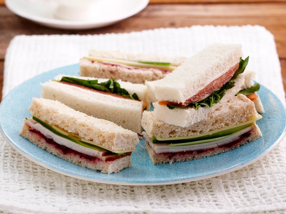 Smoked salmon and turkey ribbon sandwiches