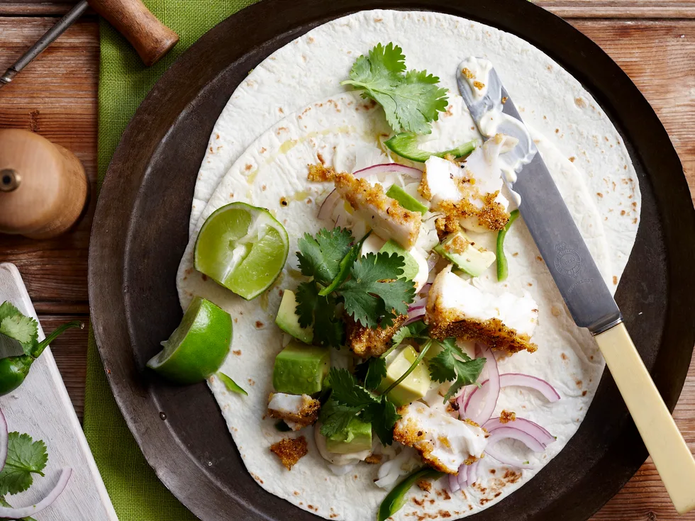 Spicy fish tortillas