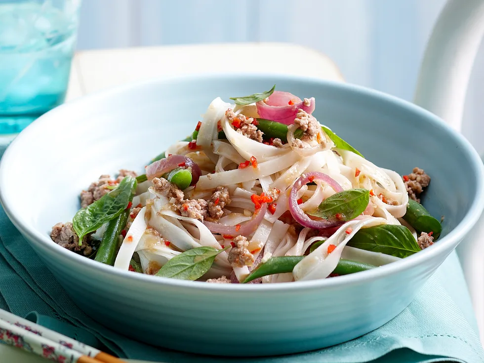 Spicy pork and noodle stir-fry