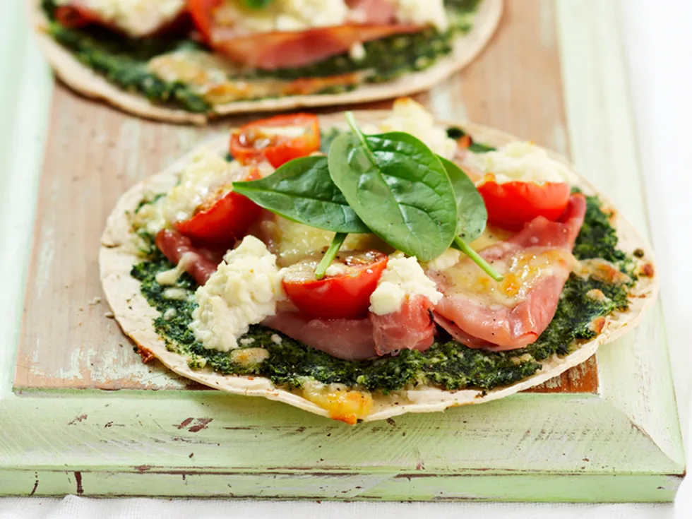 spinach and ham tortillas