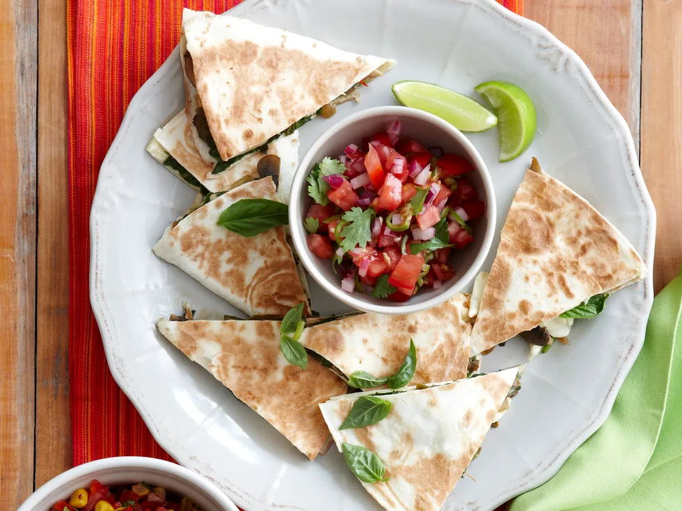 Spinach and Mushroom Quesadillas