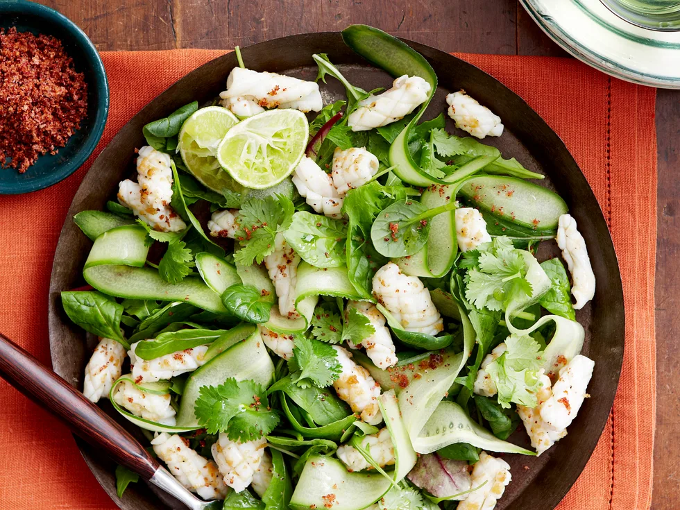 squid salad with sumac salt
