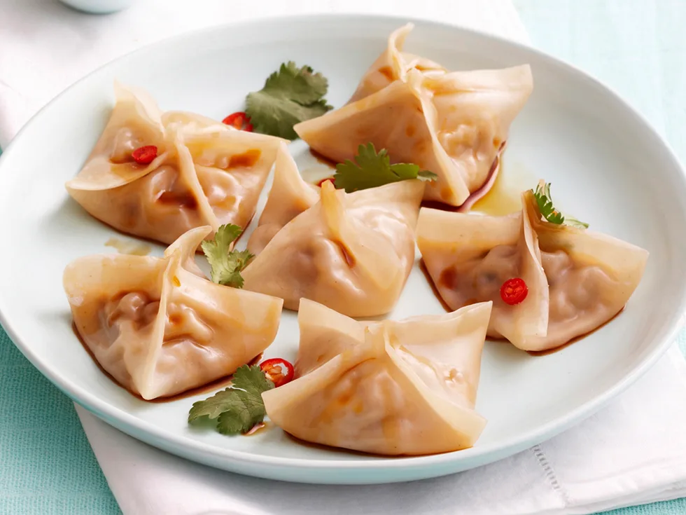 Steamed chicken, shiitake and water chestnut dumplings