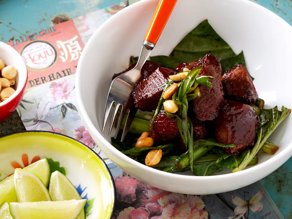 Sticky char sui pork stir-fry