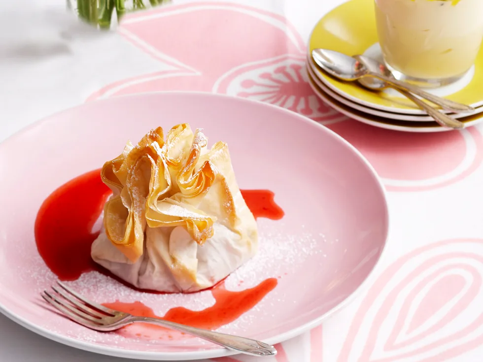 Strawberry and orange parcels