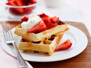strawberry waffles