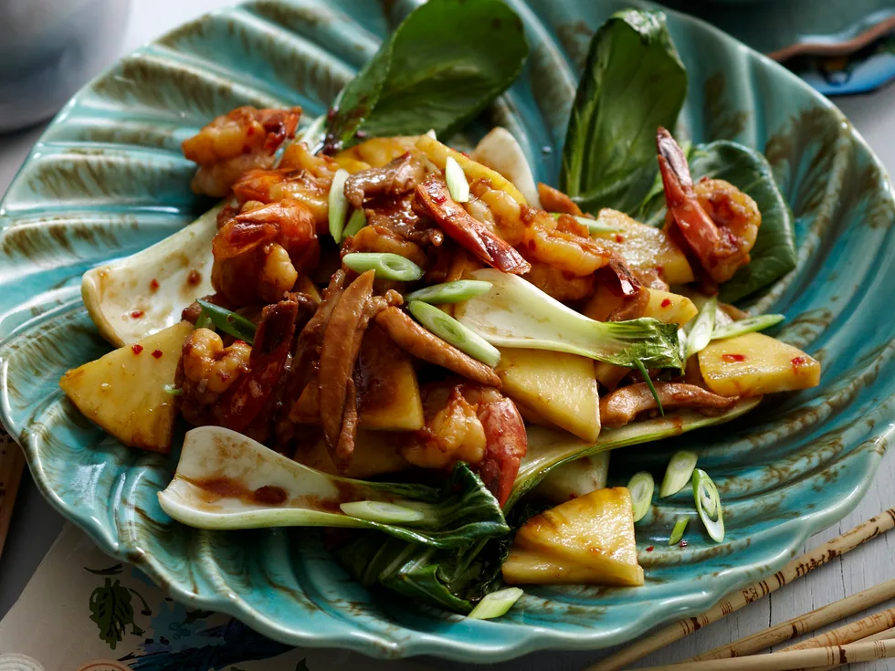 Tamarind, Pineapple Chicken and Prawns