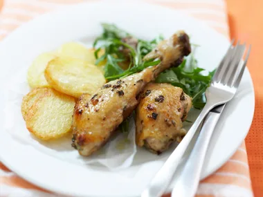 Tarragon chicken with crisp potatoes
